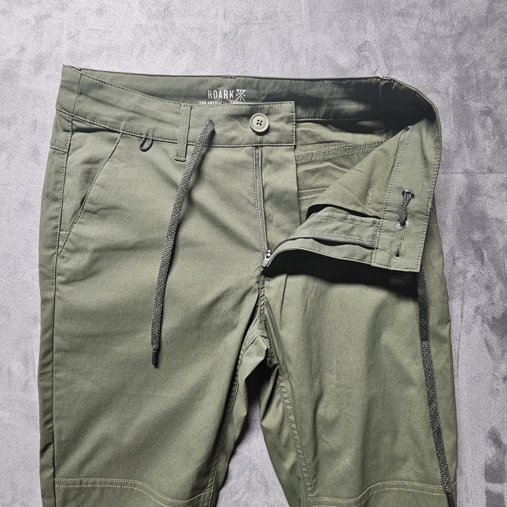 Roark Mens 28 Artifacts of Adventure Layover Travel Pants Olive Green RP281